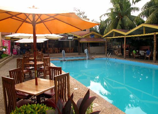 Outdoor pool area of Sir Max Hotel