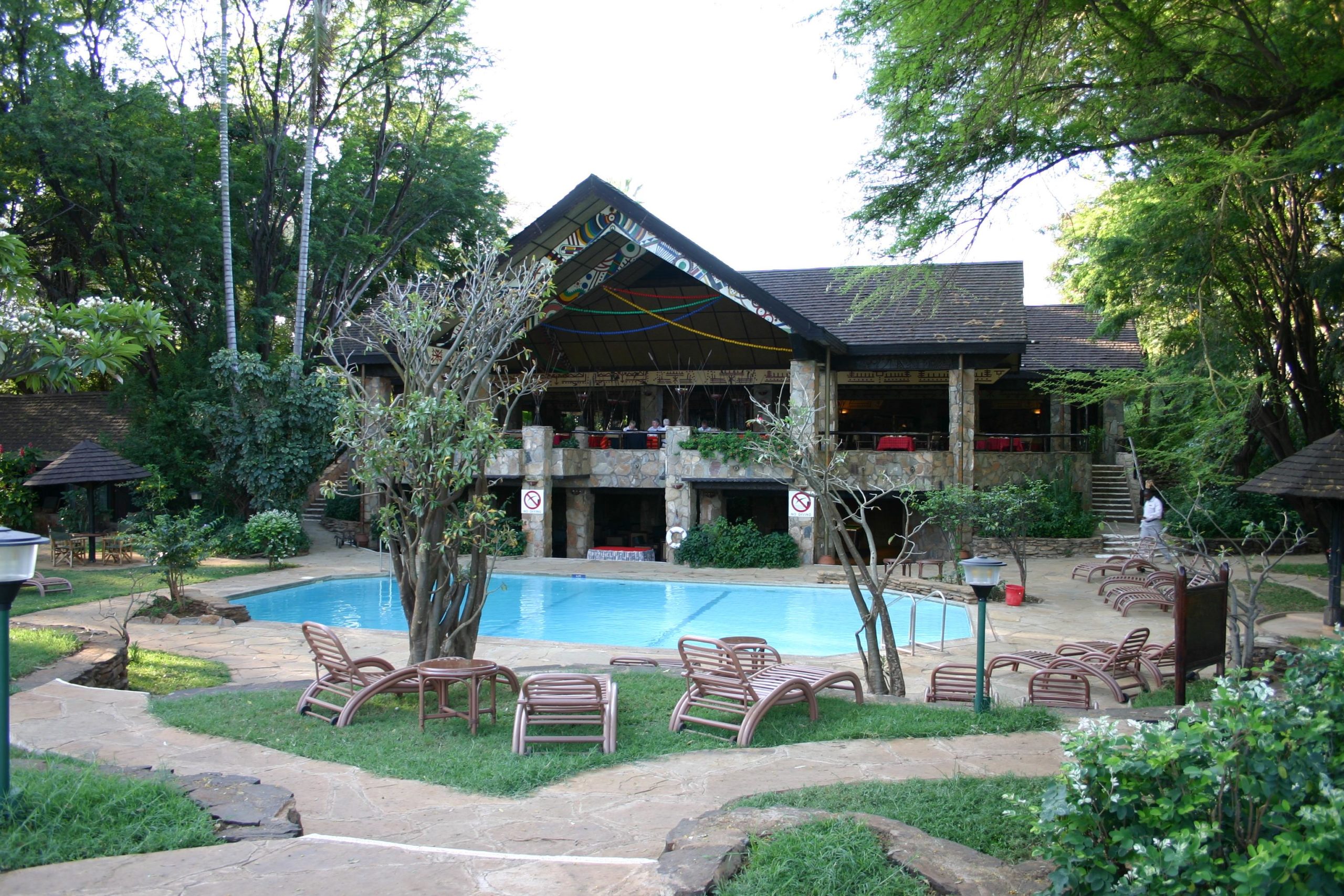 Outdoor pool area of Samburu Serena Lodge
