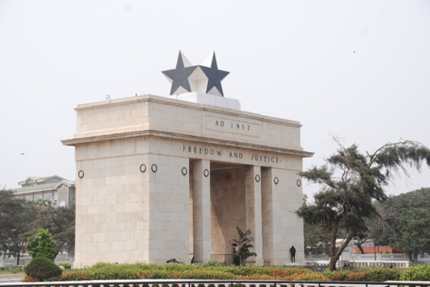 View of the Independence Black Square Arch in Accra