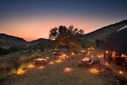 Outdoor dining area of Bakubung Bush Lodge