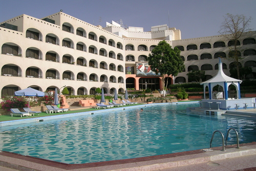 Outdoor pool area of Basma Hotel