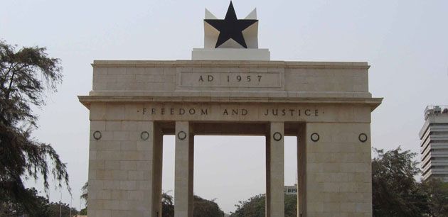 View of the Independence Black Square Arch in Accra