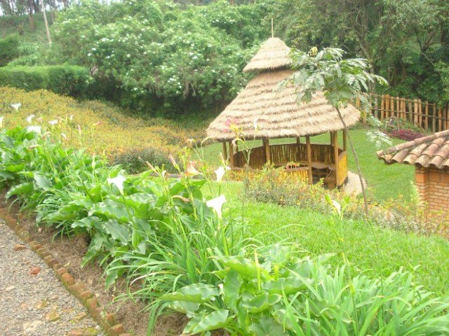 Outdoor area of Gisakura Lodge