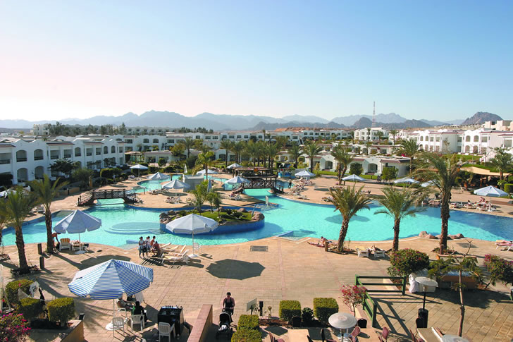 Outdoor pool area of Hilton Sharm Dreams Resort