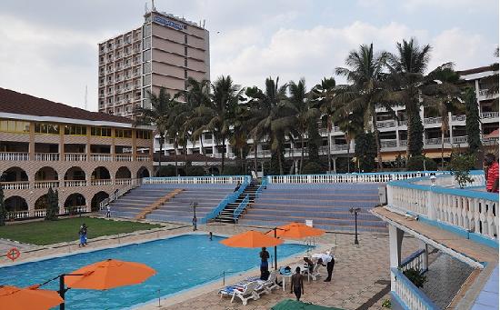 Outdoor pool area of Hotel Africana