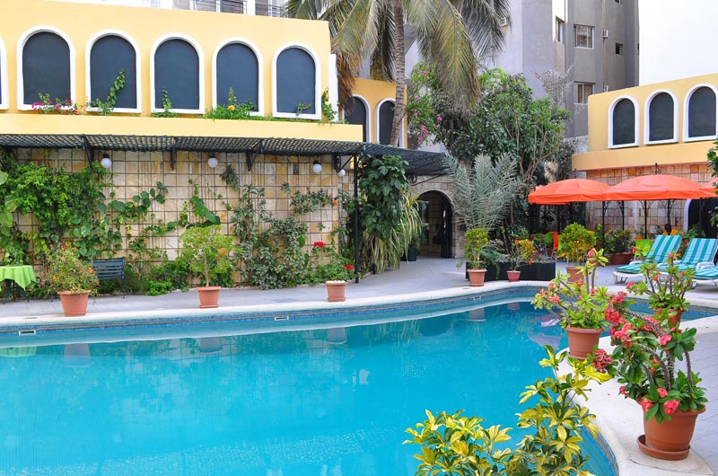 Outdoor pool area of Hotel Al-Afifa