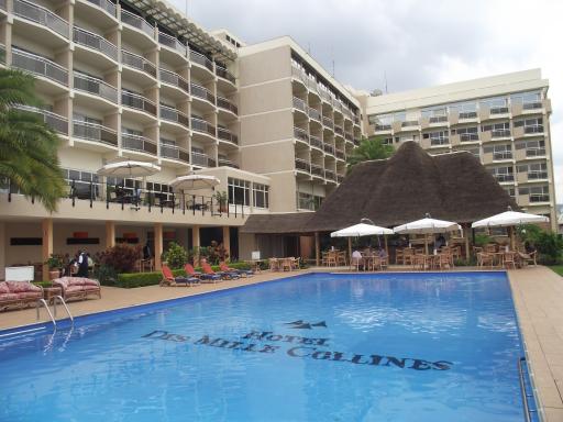 Outdoor pool area of Hotel Des Milles Collines Kigali