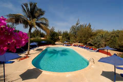 Outdoor pool area of Hotel Mermoz