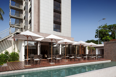 Outdoor area of Hotel Monts de Cristal Libreville