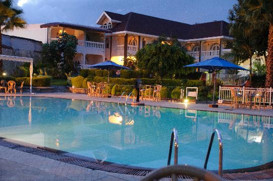 Outdoor pool area of Ihusi Hotel