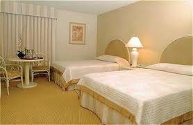 Hotel room with two beds