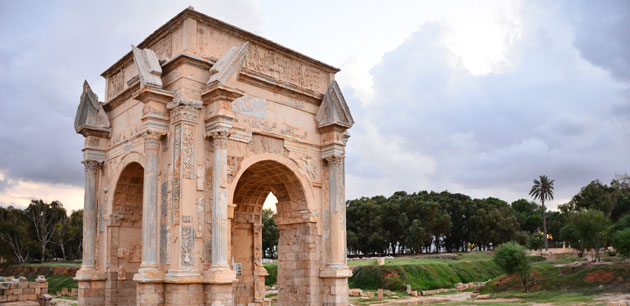 Large historic arch in Libya