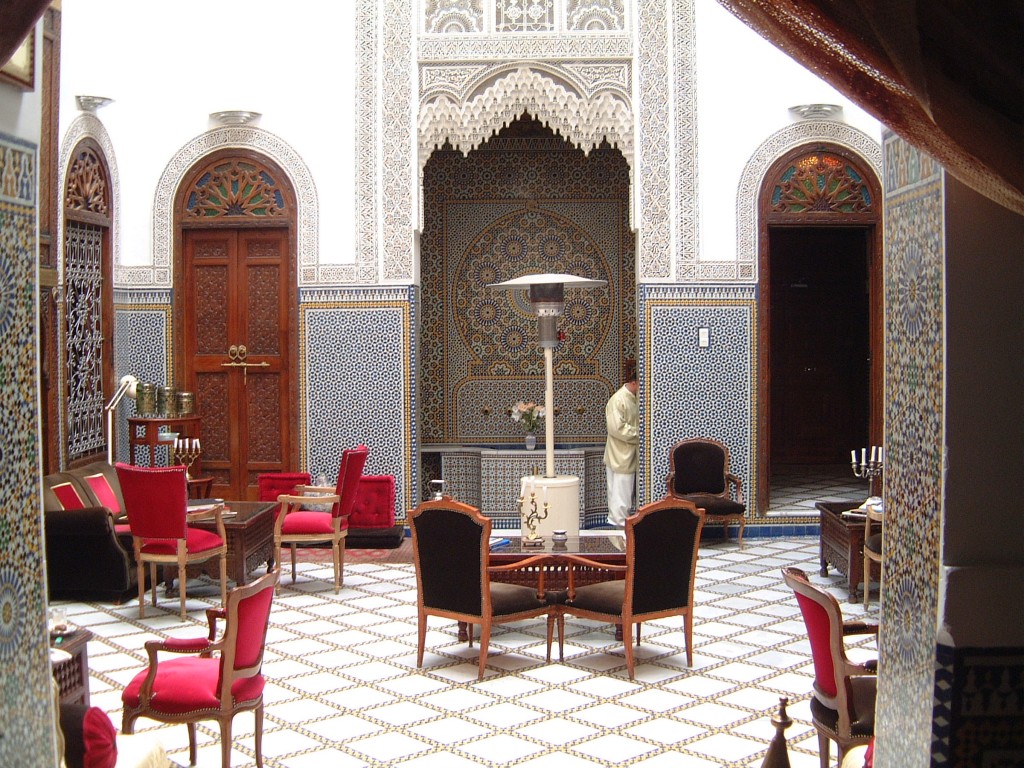 Lounge area of La Maison Bleue Fes