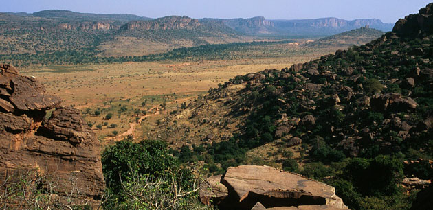 View of a valley from a mountain