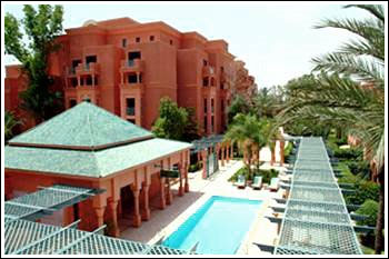 Outdoor pool area of Mansour Eddahbi Marrakech ( Former Kempinski Hotel )