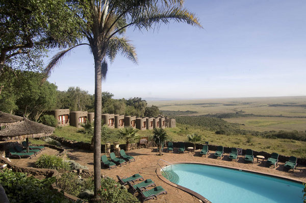 Outdoor pool area of Mara Serena Lodge