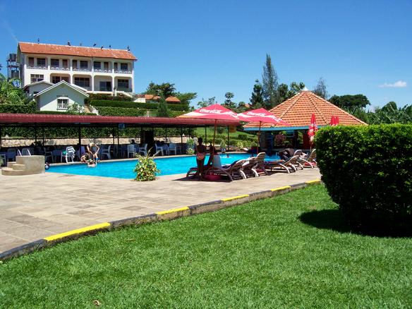 Outdoor pool area of Mbale Resort Hotel