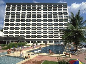 Outdoor pool area of Novotel Libreville