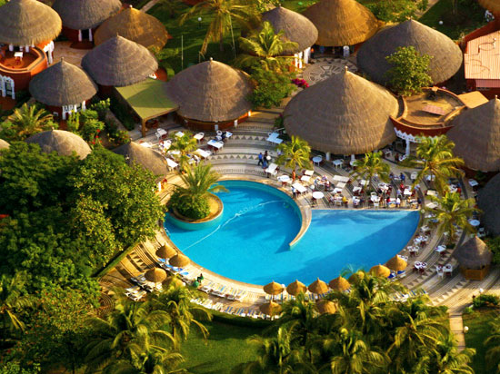 Outdoor pool area of Royam Hotel