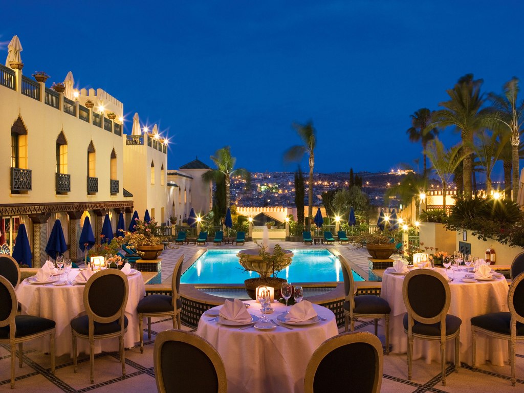 Outdoor pool area of Sofitel Palais Jamai Hotel Fes