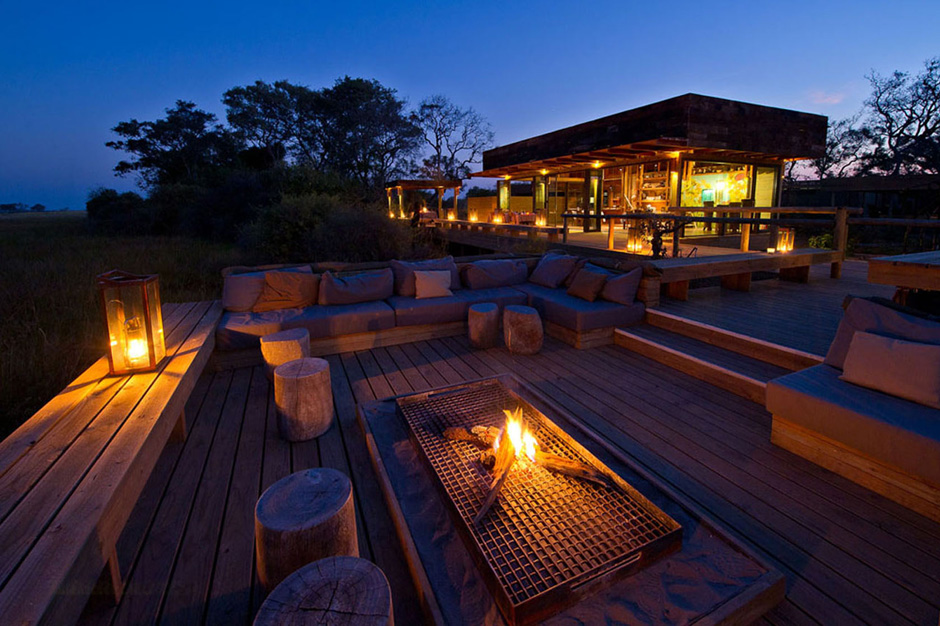 Outdoor area of Vumbura Camp